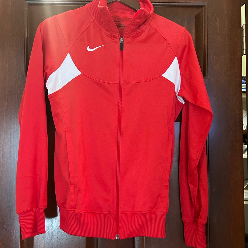 Nike Red Full Zip Track Jacket Women’s Small Athletic Activewear